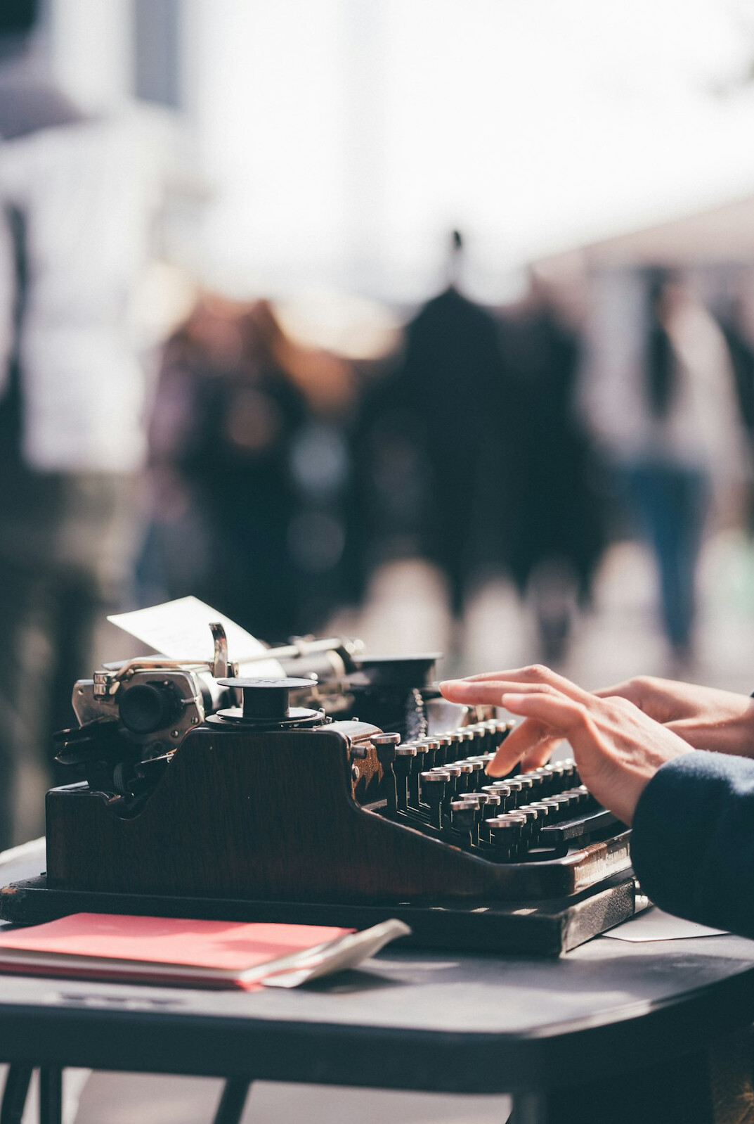 mystery author typing story